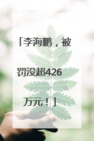 李海鹏，被罚没超426万元！
