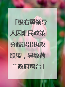 极右翼领导人因难民政策分歧退出执政联盟，导致荷兰政府垮台