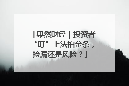 果然财经｜投资者“盯”上法拍金条，捡漏还是风险？