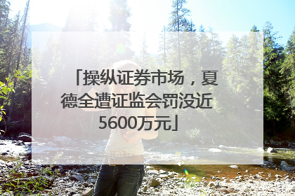 操纵证券市场，夏德全遭证监会罚没近5600万元
