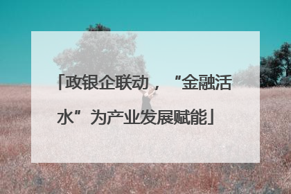 政银企联动，“金融活水”为产业发展赋能