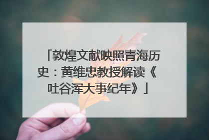 敦煌文献映照青海历史：黄维忠教授解读《吐谷浑大事纪年》