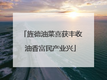 旌德油菜喜获丰收 油香富民产业兴