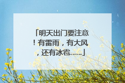 明天出门要注意！有雷雨，有大风，还有冰雹……