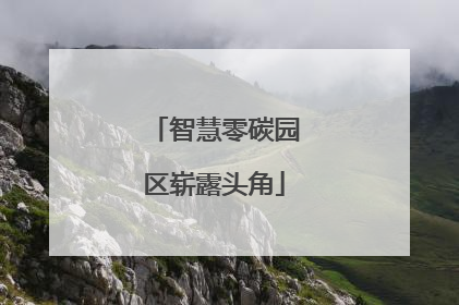 智慧零碳园区崭露头角