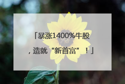 暴涨1400%牛股，造就“新首富”！