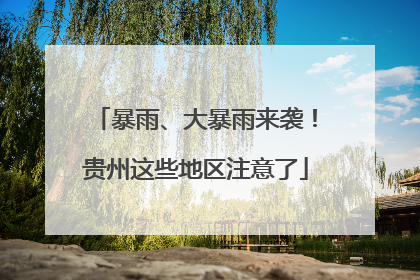 暴雨、大暴雨来袭！贵州这些地区注意了