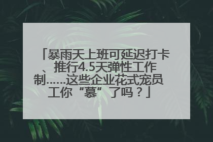 暴雨天上班可延迟打卡、推行4.5天弹性工作制……这些企业花式宠员工你“慕”了吗？