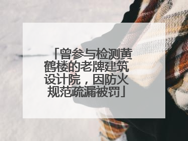 曾参与检测黄鹤楼的老牌建筑设计院，因防火规范疏漏被罚
