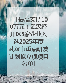 最高支持100万元！武汉经开区5家企业入选2025年度武汉市重点研发计划拟立项项目名单