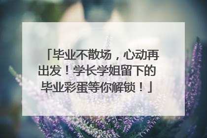 毕业不散场，心动再出发！学长学姐留下的毕业彩蛋等你解锁！