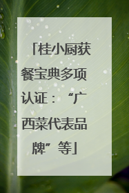 桂小厨获餐宝典多项认证：“广西菜代表品牌”等