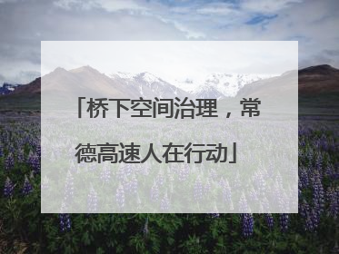 桥下空间治理，常德高速人在行动