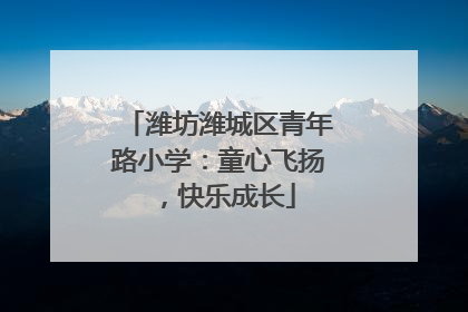 潍坊潍城区青年路小学：童心飞扬，快乐成长