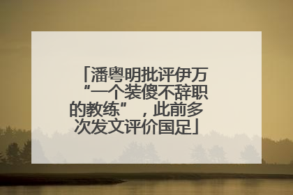 潘粤明批评伊万“一个装傻不辞职的教练”，此前多次发文评价国足
