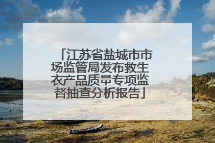 江苏省盐城市市场监管局发布救生衣产品质量专项监督抽查分析报告