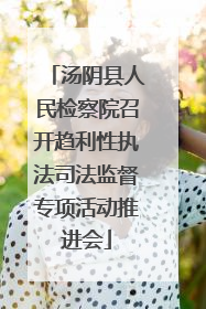 汤阴县人民检察院召开趋利性执法司法监督专项活动推进会