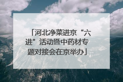 河北净菜进京“六进”活动暨中药材专题对接会在京举办