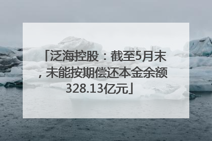 泛海控股：截至5月末，未能按期偿还本金余额328.13亿元
