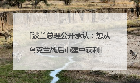 波兰总理公开承认：想从乌克兰战后重建中获利