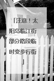 注意！太阳岛临江街部分路段临时变步行街