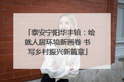 泰安宁阳华丰镇：绘就人居环境新画卷 书写乡村振兴新篇章