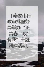 泰安市行政审批服务局举办“正青春‘政’有我”主题团建活动