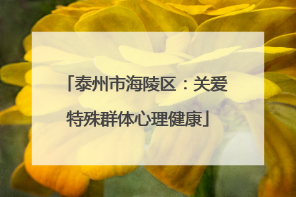 泰州市海陵区：关爱特殊群体心理健康