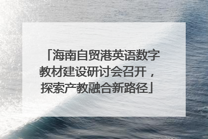 海南自贸港英语数字教材建设研讨会召开，探索产教融合新路径