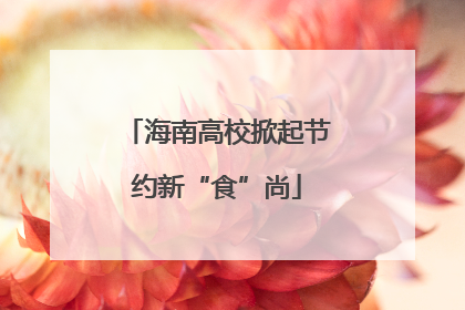 海南高校掀起节约新“食”尚