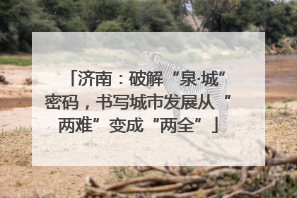 济南：破解“泉·城”密码，书写城市发展从“两难”变成“两全”