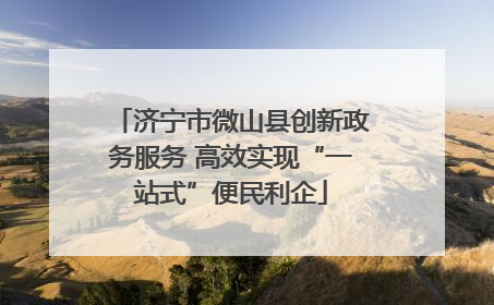 济宁市微山县创新政务服务 高效实现“一站式”便民利企