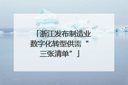浙江发布制造业数字化转型供需“三张清单”