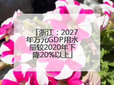 浙江：2027年万元GDP用水量较2020年下降20%以上
