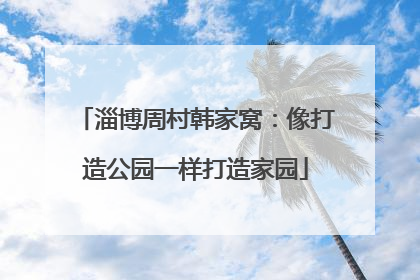 淄博周村韩家窝：像打造公园一样打造家园