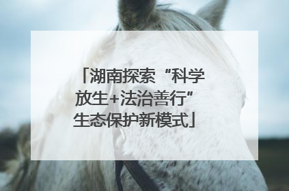 湖南探索“科学放生+法治善行”生态保护新模式