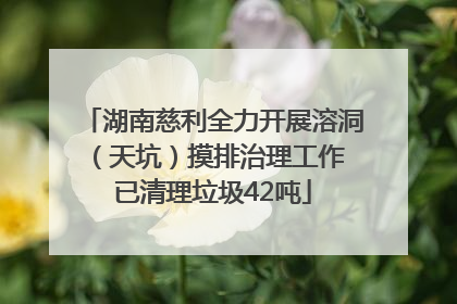 湖南慈利全力开展溶洞（天坑）摸排治理工作 已清理垃圾42吨