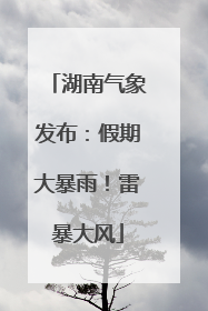 湖南气象发布：假期大暴雨！雷暴大风