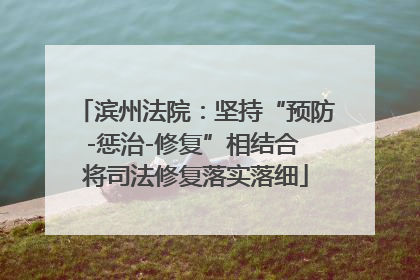 滨州法院：坚持“预防-惩治-修复”相结合 将司法修复落实落细