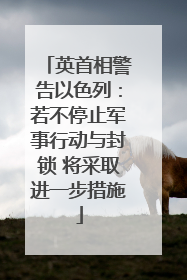 英首相警告以色列：若不停止军事行动与封锁 将采取进一步措施