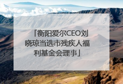 衡阳爱尔CEO刘晓琼当选市残疾人福利基金会理事