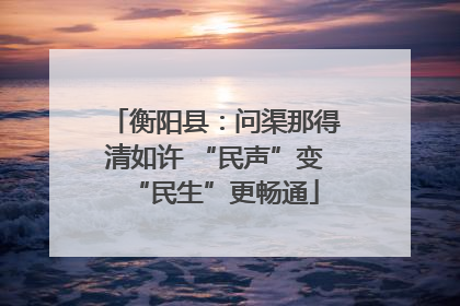 衡阳县：问渠那得清如许 “民声”变“民生”更畅通