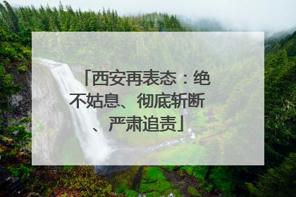 西安再表态：绝不姑息、彻底斩断、严肃追责