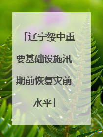 辽宁绥中重要基础设施汛期前恢复灾前水平