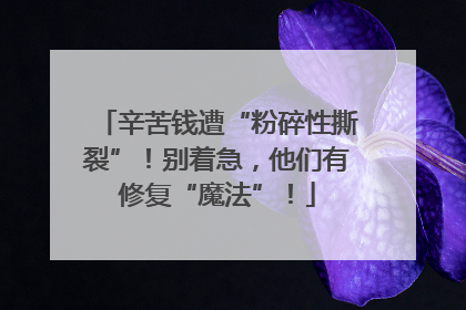 辛苦钱遭“粉碎性撕裂”！别着急，他们有修复“魔法”！