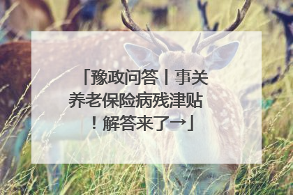 豫政问答丨事关养老保险病残津贴！解答来了→