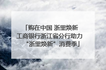 购在中国 浙里焕新 工商银行浙江省分行助力“浙里焕新”消费季