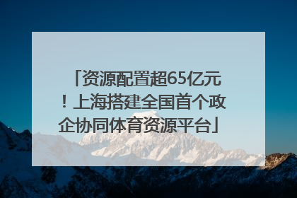 资源配置超65亿元！上海搭建全国首个政企协同体育资源平台