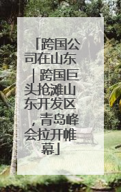 跨国公司在山东｜跨国巨头抢滩山东开发区，青岛峰会拉开帷幕
