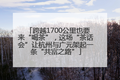 跨越1700公里也要来“喝茶”，这场“茶话会”让杭州与广元架起一条“共富之路”
